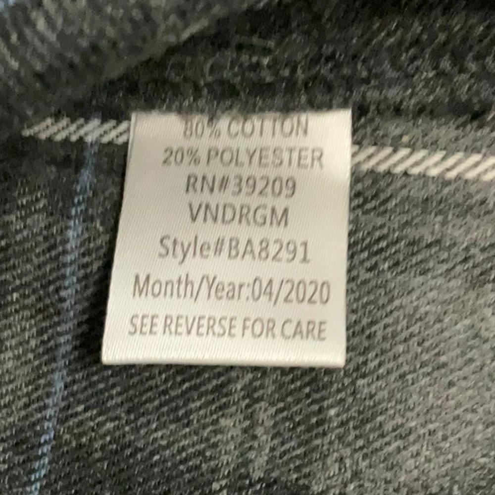 Burnside Charcoal Plaid Hooded Shirt Jacket - Picture 6 of 6